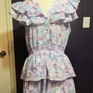 Love Shack Fancy purple floral/lace dress
